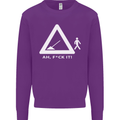 F#ck It Funny Offensive Road Worker Navvy Mens Sweatshirt Jumper Purple