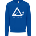 F#ck It Funny Offensive Road Worker Navvy Mens Sweatshirt Jumper Royal Blue