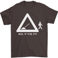 F#ck It Funny Offensive Road Worker Navvy Mens T-Shirt Cotton Gildan Dark Chocolate