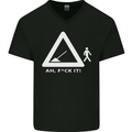 F#ck It Funny Offensive Road Worker Navvy Mens V-Neck Cotton T-Shirt Black