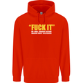 F#ck It My Final Thought Funny Offensive Mens 80% Cotton Hoodie Bright Red
