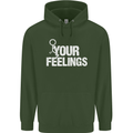 F#ck Your Feelings Funny Offensive Rude Childrens Kids Hoodie Forest Green