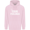 F#ck Your Feelings Funny Offensive Rude Childrens Kids Hoodie Light Pink