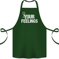 F#ck Your Feelings Funny Offensive Rude Cotton Apron 100% Organic Forest Green