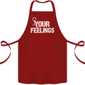F#ck Your Feelings Funny Offensive Rude Cotton Apron 100% Organic Maroon