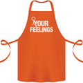 F#ck Your Feelings Funny Offensive Rude Cotton Apron 100% Organic Orange