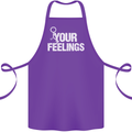 F#ck Your Feelings Funny Offensive Rude Cotton Apron 100% Organic Purple