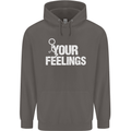 F#ck Your Feelings Funny Offensive Rude Mens 80% Cotton Hoodie Charcoal