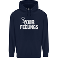 F#ck Your Feelings Funny Offensive Rude Mens 80% Cotton Hoodie Navy Blue