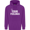 F#ck Your Feelings Funny Offensive Rude Mens 80% Cotton Hoodie Purple