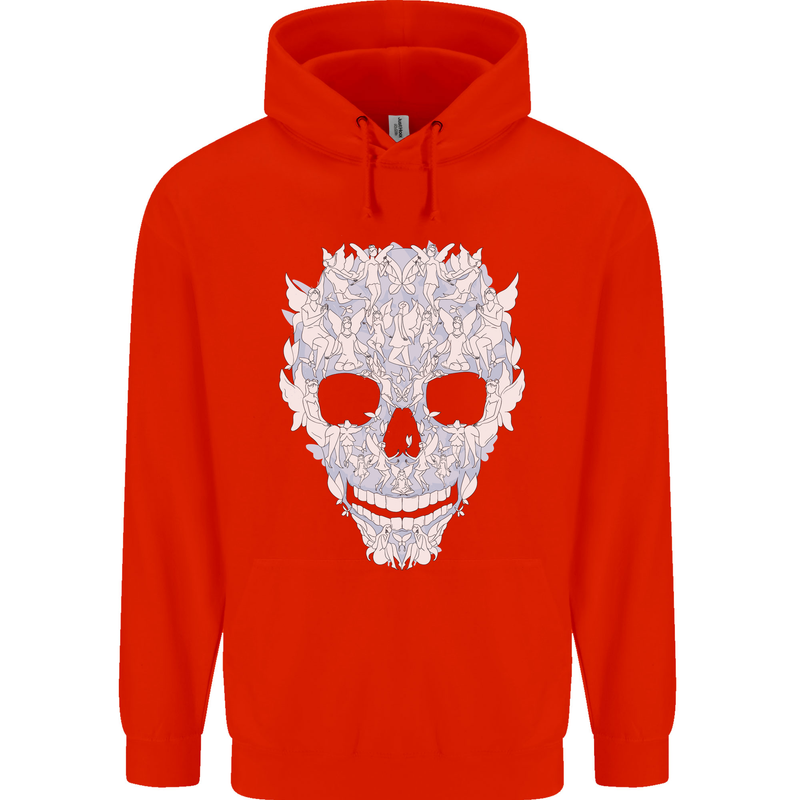 Fairy Skull Childrens Kids Hoodie Bright Red