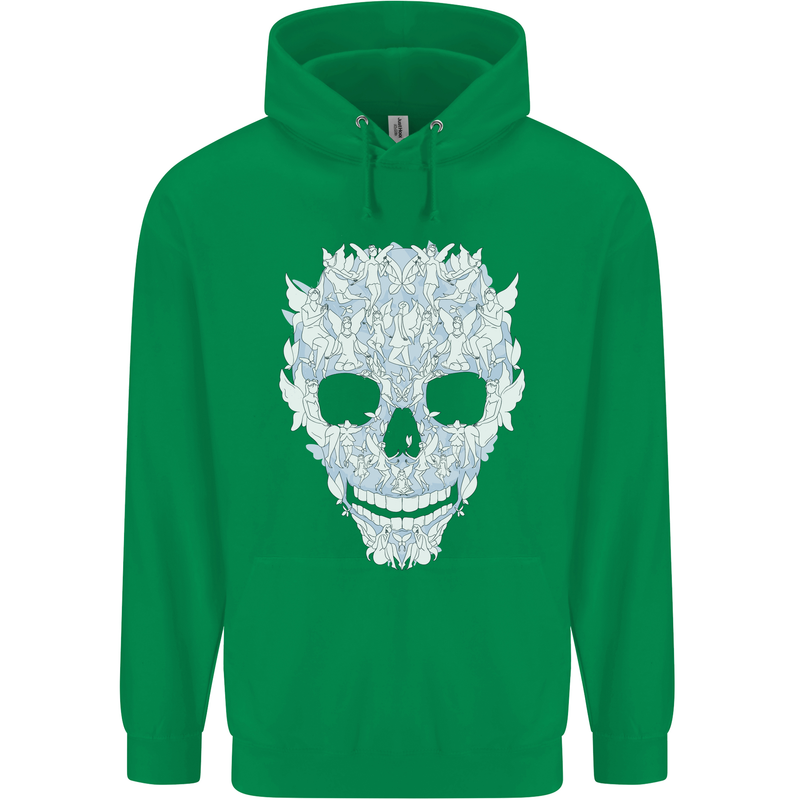 Fairy Skull Childrens Kids Hoodie Irish Green