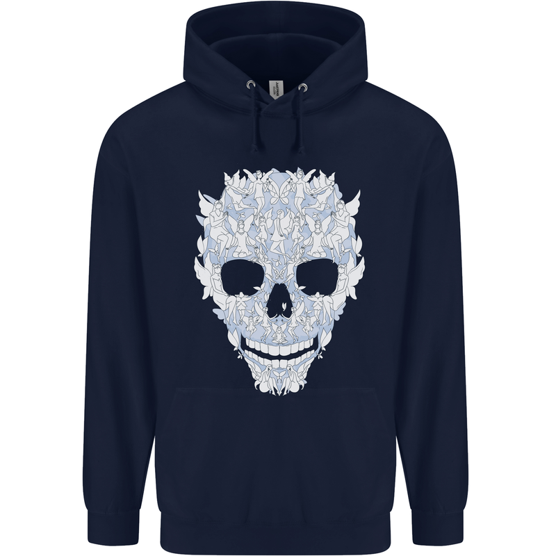 Fairy Skull Childrens Kids Hoodie Navy Blue