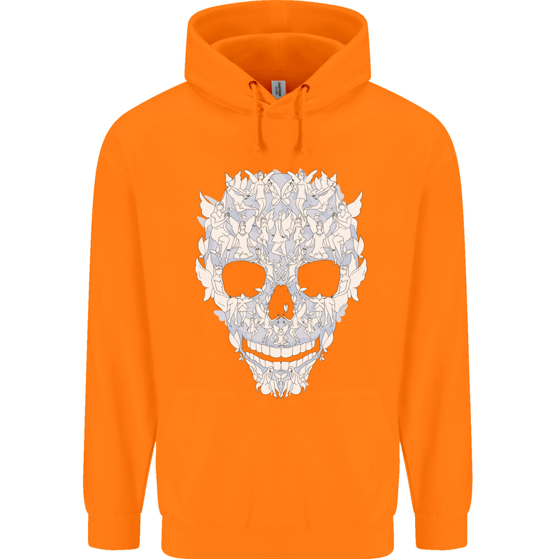 Fairy Skull Childrens Kids Hoodie Orange