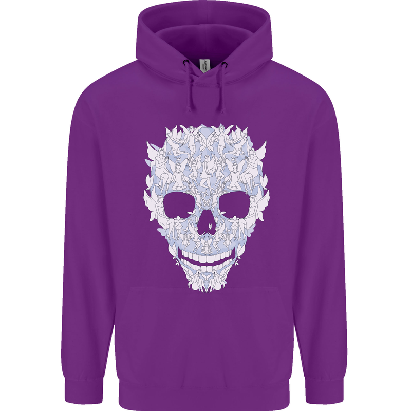Fairy Skull Childrens Kids Hoodie Purple