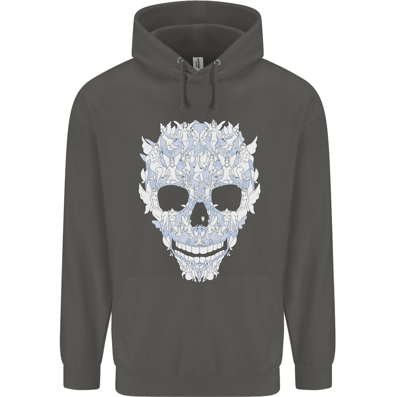 Fairy Skull Childrens Kids Hoodie Storm Grey