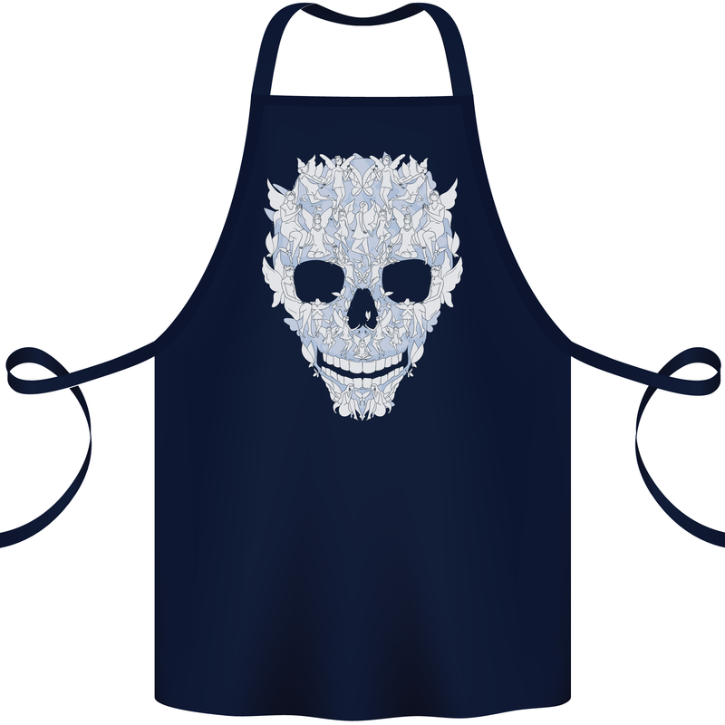 Fairy Skull Cotton Apron 100% Organic Navy Blue
