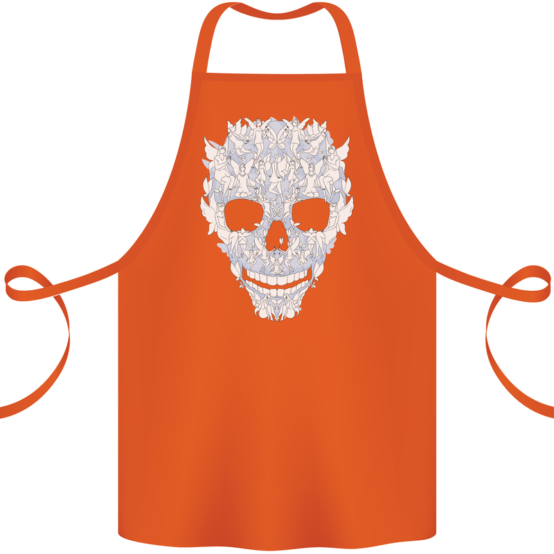 Fairy Skull Cotton Apron 100% Organic Orange