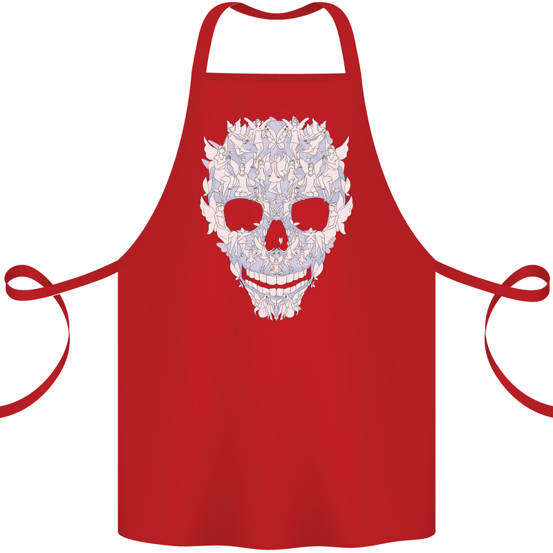 Fairy Skull Cotton Apron 100% Organic Red