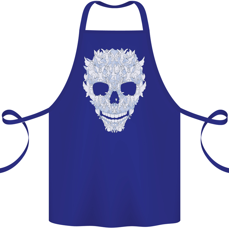 Fairy Skull Cotton Apron 100% Organic Royal Blue