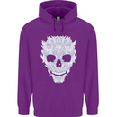 Fairy Skull Mens 80% Cotton Hoodie Purple