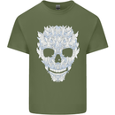Fairy Skull Mens Cotton T-Shirt Tee Top Military Green