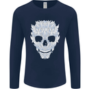 Fairy Skull Mens Long Sleeve T-Shirt Navy Blue