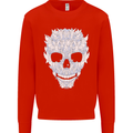 Fairy Skull Mens Sweatshirt Jumper Bright Red