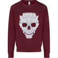 Fairy Skull Mens Sweatshirt Jumper Maroon