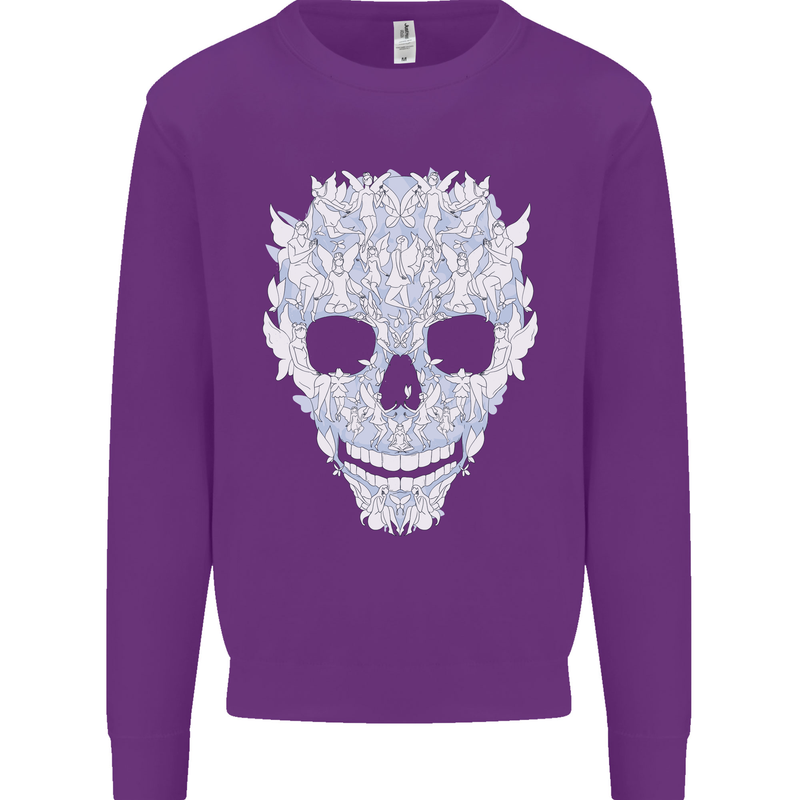 Fairy Skull Mens Sweatshirt Jumper Purple