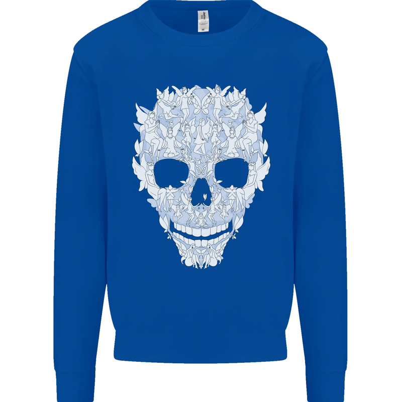 Fairy Skull Mens Sweatshirt Jumper Royal Blue