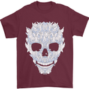 Fairy Skull Mens T-Shirt 100% Cotton Maroon