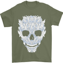 Fairy Skull Mens T-Shirt 100% Cotton Military Green