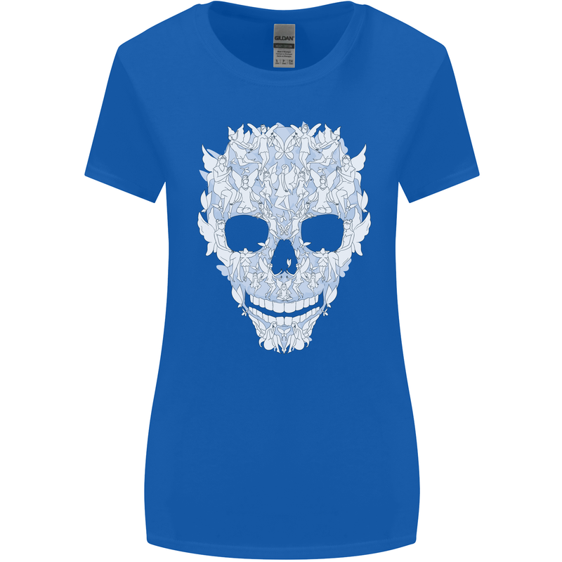 Fairy Skull Womens Wider Cut T-Shirt Royal Blue