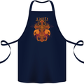 Faith Demonic Skulls Gothic Heavy Metal Cotton Apron 100% Organic Navy Blue