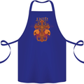 Faith Demonic Skulls Gothic Heavy Metal Cotton Apron 100% Organic Royal Blue