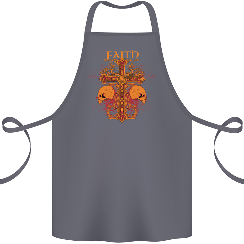 Faith Demonic Skulls Gothic Heavy Metal Cotton Apron 100% Organic Steel
