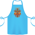 Faith Demonic Skulls Gothic Heavy Metal Cotton Apron 100% Organic Turquoise