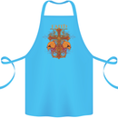 Faith Demonic Skulls Gothic Heavy Metal Cotton Apron 100% Organic Turquoise