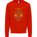 Faith Demonic Skulls Gothic Heavy Metal Kids Sweatshirt Jumper Bright Red