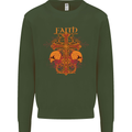Faith Demonic Skulls Gothic Heavy Metal Kids Sweatshirt Jumper Forest Green