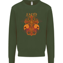 Faith Demonic Skulls Gothic Heavy Metal Kids Sweatshirt Jumper Forest Green