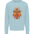Faith Demonic Skulls Gothic Heavy Metal Kids Sweatshirt Jumper Light Blue