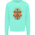 Faith Demonic Skulls Gothic Heavy Metal Kids Sweatshirt Jumper Peppermint