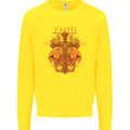 Faith Demonic Skulls Gothic Heavy Metal Kids Sweatshirt Jumper Yellow