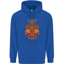 Faith Demonic Skulls Gothic Heavy Metal Mens 80% Cotton Hoodie Royal Blue