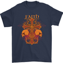 Faith Demonic Skulls Gothic Heavy Metal Mens T-Shirt Cotton Gildan Navy Blue