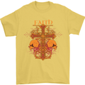 Faith Demonic Skulls Gothic Heavy Metal Mens T-Shirt Cotton Gildan Yellow