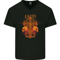 Faith Demonic Skulls Gothic Heavy Metal Mens V-Neck Cotton T-Shirt Black