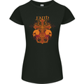 Faith Demonic Skulls Gothic Heavy Metal Womens Petite Cut T-Shirt Black